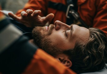Lifeguard Attending to an Unconscious Man
