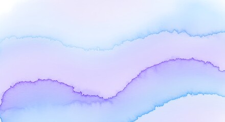 Soft watercolor washes of blue and purple blend horizontally across a white