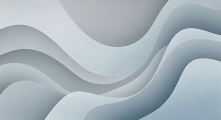 Smooth flowing abstract curves create a serene monochromatic wave like pattern with soft shadows and highlights