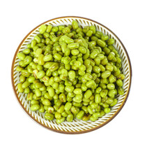 Organic Mung Beans in Bowl - Healthy Vegetarian Protein Legumes for Gourmet Cooking