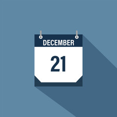21 December calendar vector illustrations