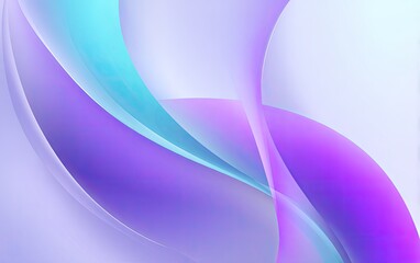 Abstract flowing shapes in soft pastel shades of purple and teal