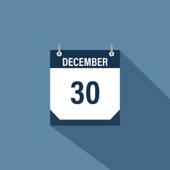 30 December calendar vector illustrations