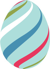 Colorful Easter egg with striped pattern