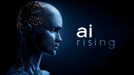 AI Rising Conceptual Portrait of a Futuristic Robot