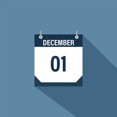1 December calendar vector illustrations