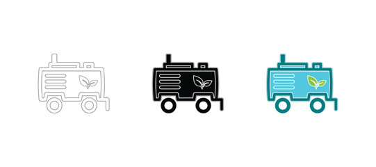 A well designed glyph style icon of eco generator. Generator line icon. Ecology and Environment.