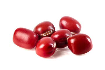 Red Adzuki Beans Isolated on White Background - Organic Legumes for Healthy Cooking and Traditional Asian Cuisine