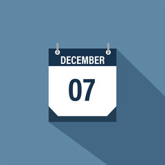 7 December calendar vector illustrations