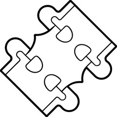 Wooden Puzzle line art vector