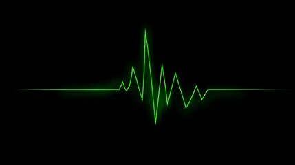 Green electrocardiogram pulse on black background illustration