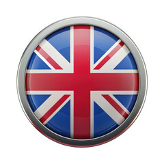 3d union jack emblem isolated on transparent background