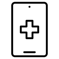 Mobile health app icon in vector illustration