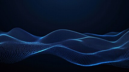 Abstract Blue Digital Waveform