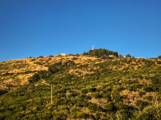 San Francesco statue on Agropoli hills, Italy