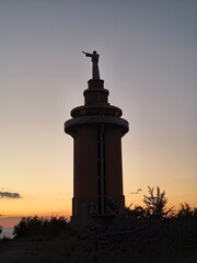 San Francesco statue on Agropoli hills, Italy