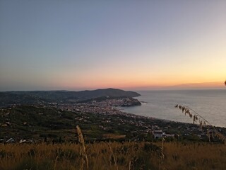 Agropoli town by night in Italy