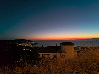 Agropoli town by night in Italy