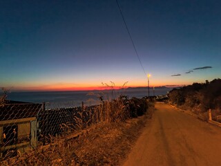 Agropoli town by night in Italy