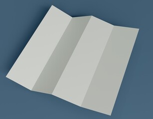 Quad Fold Brochure Mockup &ndash; Realistic Folded Paper Template for Flyer, Leaflet and Marketing Design