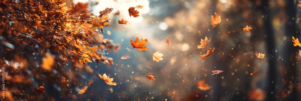 Poster tree with leaves falling from it
