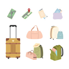 Hand drawn Travel element set Illustration