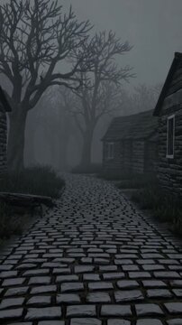 old street in the night, ghost town black and white video, halloween