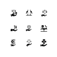 Human Rights and Justice Icons Set – Equality, Law, and Advocacy Symbols for International Day