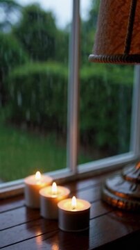 view of rain through the window