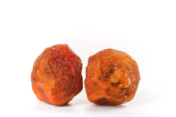 Dried Apricots from Xinjiang China Air-Dried Fruit on White Background