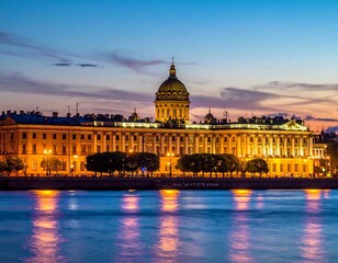 Fototapeta premium Grand evening view of a European palace