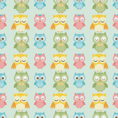 Seamless childish pattern with funny animals faces . Creative kids texture for fabric, wrapping, textile, wallpaper, apparel.
