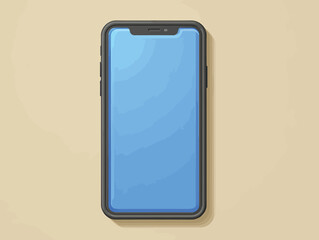 シンプルなベクタースタイルのスマートフォン、空の青い画面