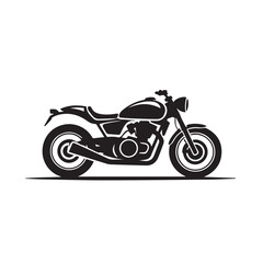 Obraz premium Black silhouette of a classic motorcycle, isolated on white background technology background