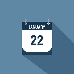 22 january calendar vector illustrations