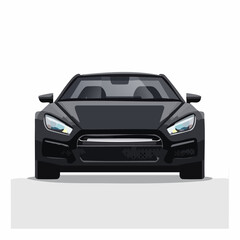 black sedan car isolated on white background