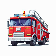fire truck isolated on white
