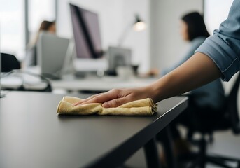 Office Desk Cleaning Routine.