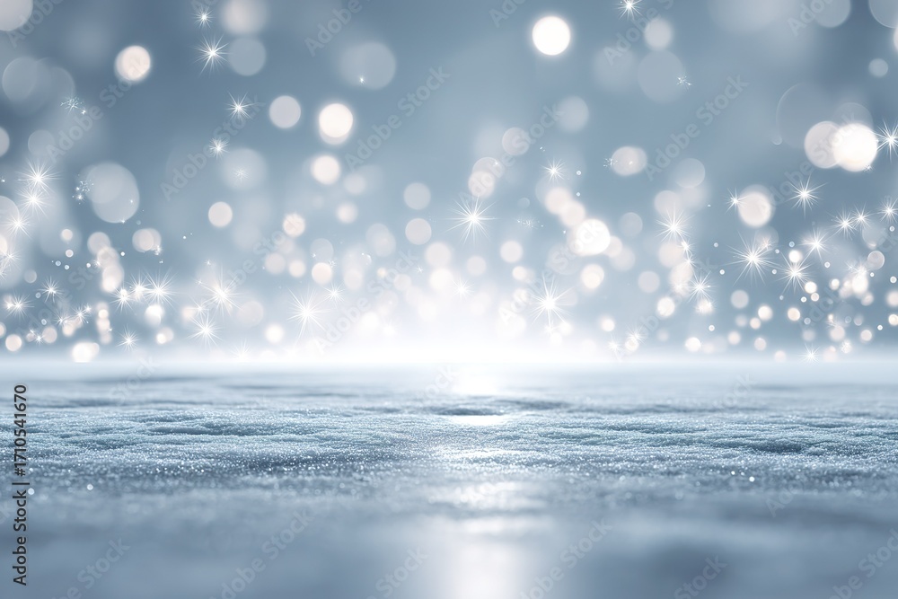 Poster sparkling light reflections on a smooth surface create a magical atmosphere in a winter setting