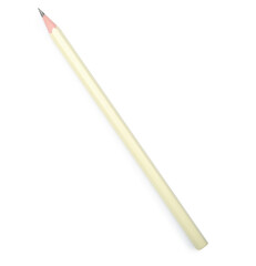 One sharp graphite pencil isolated on white, top view