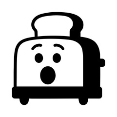 character emotion toaster surprise vector on white background Vector icon character with emotion