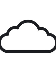 A bold, rounded outline icon of a cloud, suitable for web design, weather apps, and cloud technology services.