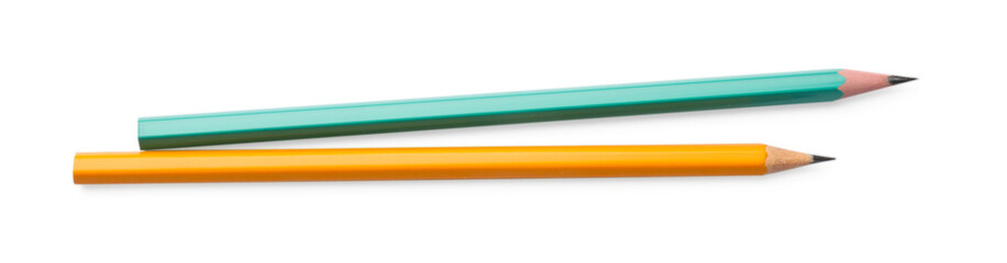 Two sharp graphite pencils isolated on white