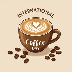 international coffee day - vector illustration