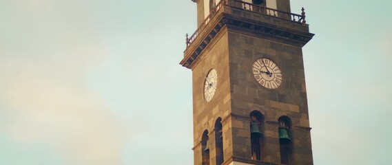 Clock tower showing time during early evening in a city environment in Buenavista del Norte Tenerife - Powered by Adobe