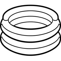 Inflatable Pool line art vector