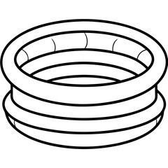 Inflatable Pool line art vector
