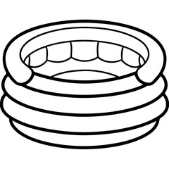 Inflatable Pool line art vector