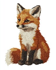A detailed image of a sitting fox.