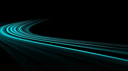 Curved neon light streaks on black background